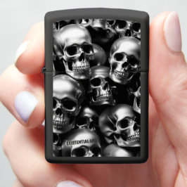 Mechero Zippo Cránulos de plata LITE EXISTENCIALES