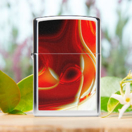 Mechero Zippo Curvas circulares de vidrio transparente en rojo
