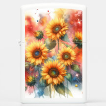 Galaxia Floral Girasol Zippo Lighter