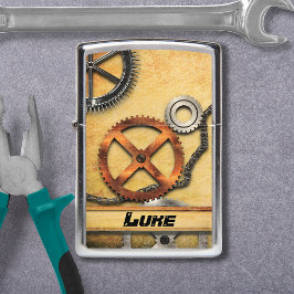 Mechero Zippo Gases Y Cadena Personalizados