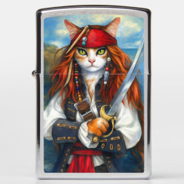 Mechero Zippo Gato pirata | Arte de carácter fantasía