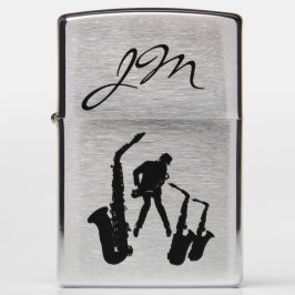 Mechero Zippo L Jazzman Black Silhouette Sax Jazz Lighter