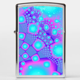Mechero Zippo Moléculas neonesas Fractal psicodélico