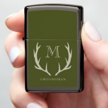 Regalo de Groomsmen, Personalizado de Antler Verde