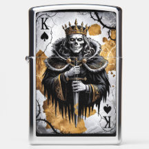 Skull Art King of Spades - Tarjeta de juego gótica