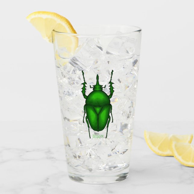 Mecynorhina torquata bug cartoon illustration  (Anverso (hielo))