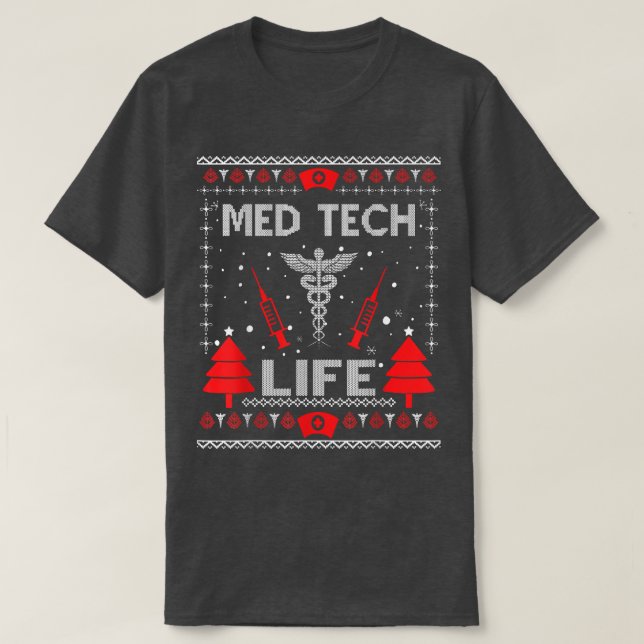 Med Tech Life Ugly Christmas Sweaters Matching Gro (Diseño del anverso)