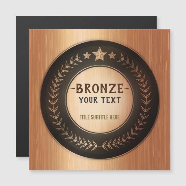 MEDALLA DE Bronce Campeón IMPRESIÓN PERSONALIZADA  (Anverso/Reverso)