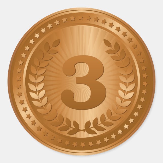Medalla de bronce tercer pegatina ganador (Anverso)