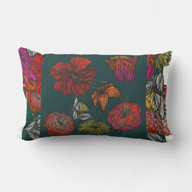 medalla de flores ii imprimir almohada lumbar de e (Anverso)