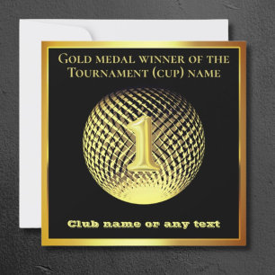 Medalla de oro 1er lugar tarjeta de felicitación d