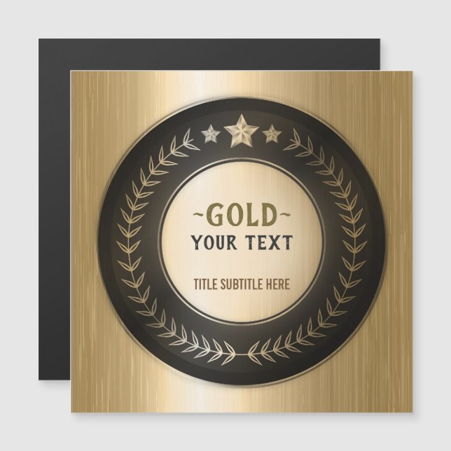 MEDALLA Dorada #1 Campeón IMPRESIÓN PERSONALIZADA  (Anverso/Reverso)