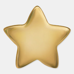 Medalla Estrella de Sello de Hojuela de Oro 3D