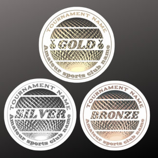Medallas de pegatinas de bronce de plata de oro pa