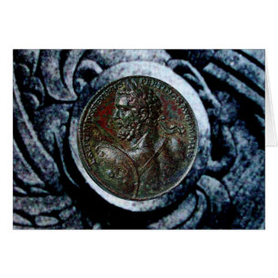 MEDALLION ROMANA ANTIGUA BRONZE CON GRIFFINES