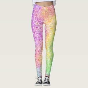 Medallón de Arcoíris y Blanco Leggings