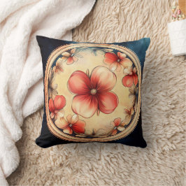 Medallón de Flor Antigua – Almohada Decorativa Flo