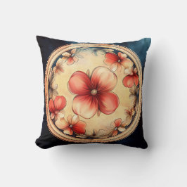 Medallón de Flor Antigua – Almohada Decorativa Flo