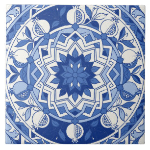 Medallón de Granada Azul Portuguese Azulejo