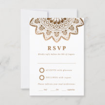 Medallón de Oro Elegante Mandala Wedding RSVP