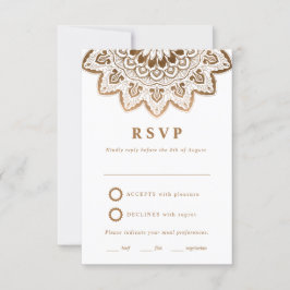 Medallón de Oro Elegante Mandala Wedding RSVP