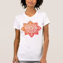 Medallón femenino rojo y Naranja T- camiseta