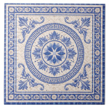 Medallón Floral Griego – Baldosa Cerámica Decorati