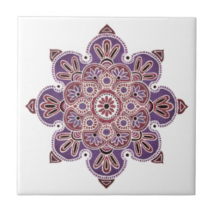 Medallón morado y malva de tejas decorativas