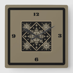 Medallones de la Sepia del Reloj en negro