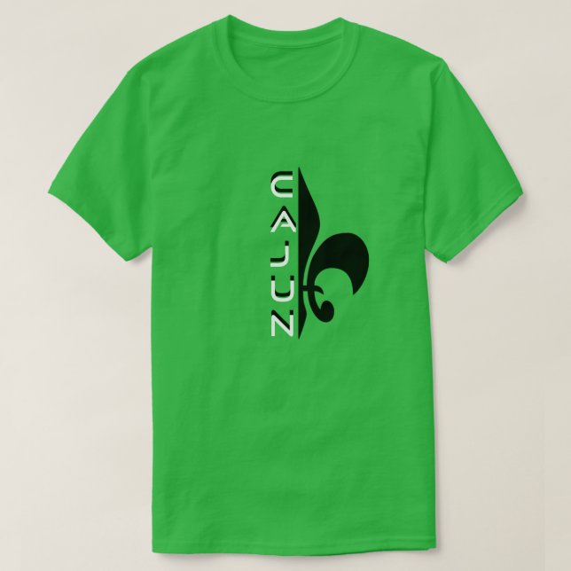 Media camiseta de la flor de lis de Cajun (Diseño del anverso)