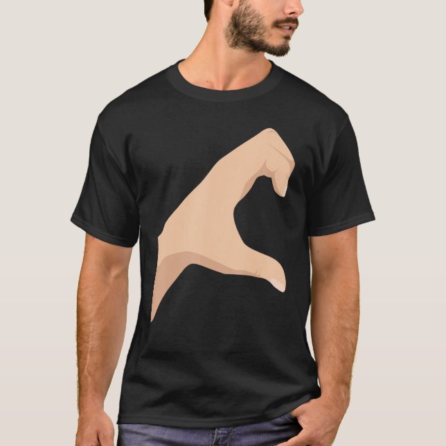 Media Corazón Lado Derecho Mano Amor Pareja Camisa (Anverso)