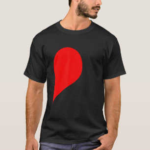 Media Corazón Lado Derecho Mano Amor Pareja Camisa
