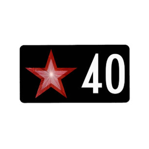 Media de etiqueta de estrella roja '40' negra