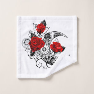 Media luna mecánica con rosas rojas