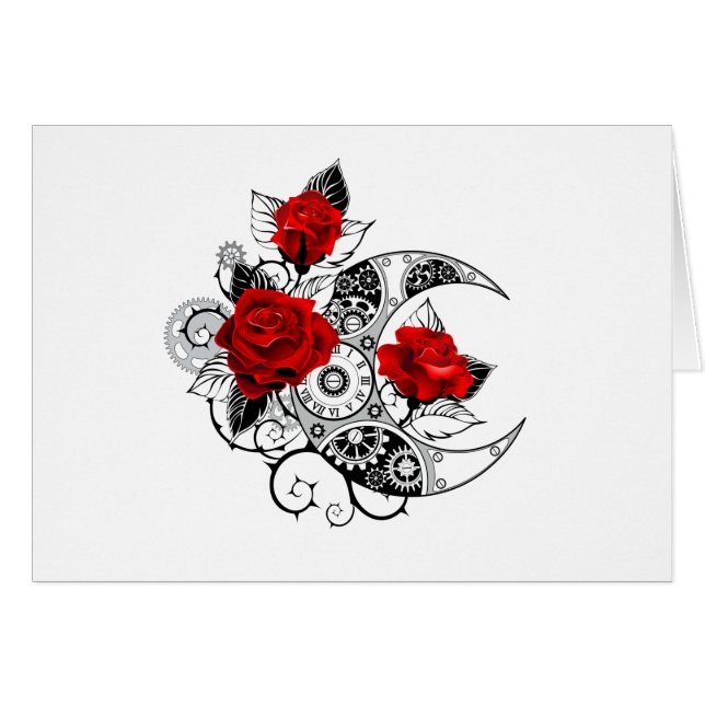 Media luna mecánica con rosas rojas (Anverso (Horizontal))