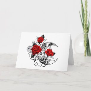 Media luna mecánica con rosas rojas