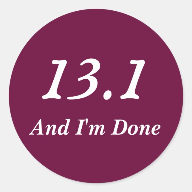 Media Marathon Runners 13.1 Pegatina (Borgoña) (Anverso)