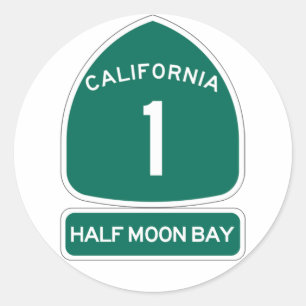 MEDIA MOON BAY ROUND PEGATINA CA1 RÓTULO DE AUTOPI
