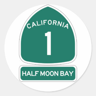 MEDIA MOON BAY ROUND PEGATINA CA1 RÓTULO DE AUTOPI