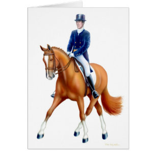 Media tarjeta del caballo del Dressage del paso
