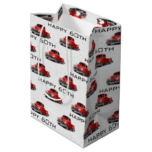 Mediana 60.ª Bolsa de regalo de Camión Rojo Retro de cumpl
