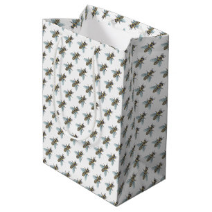 Mediana Abeja melífera (blanca) - Bolsa de regalo