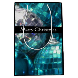 Mediana Blue Baubles Morerry Christmas bolsa de regalo de 