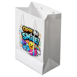 Mediana Bolsa de regalo 'Ábreme y sonríe' – Ilustración di