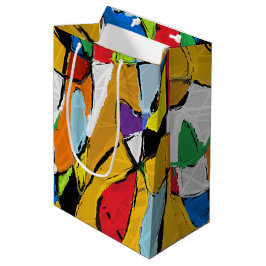 Mediana Bolsa de regalo abstracta amarilla