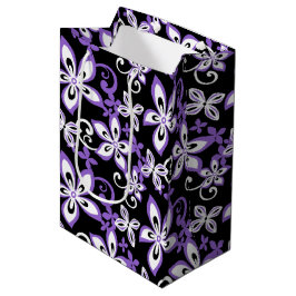 MEDIANA BOLSA DE REGALO ALOHA HAWAII (NEGRO/MORADO)