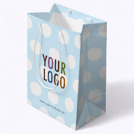 Mediana Bolsa de regalo azul claro de 10 pulgadas con luna