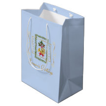 Bolsa de regalo azul claro de cuerno francés navid