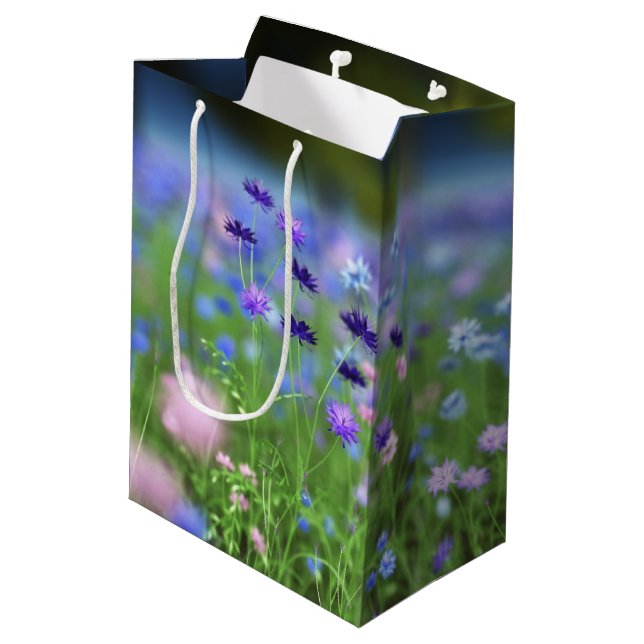 Mediana Bolsa de regalo azul de Cornflower (Angulo reverso)