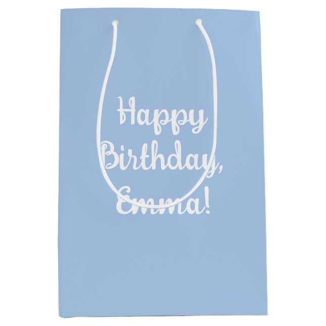 Mediana Bolsa de regalo azul francesa personalizada (Anverso)